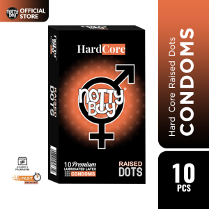 NottyBoy HardCore Raised Dots Chocolate Flavored Condom - 10Pcs Pack(India)