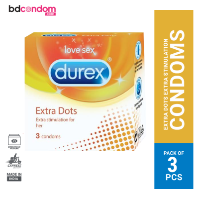 Durex Extra Dotted Condoms for Men - 3Pcs Pack(India)