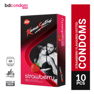 Kamasutra Strawberry Flavoured - Dotted Condom - 10'S Pack