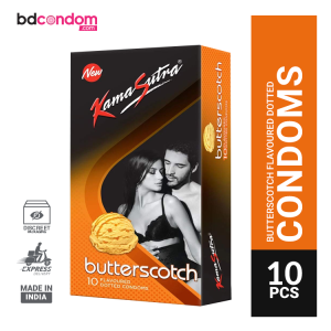 Kamasutra ButterScotch Flavoured Dotted Condom - 10pcs Pack(India)