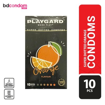 Playgard Orange Flavoured - SUPER DOTTED Condom - 10's Pack(India)