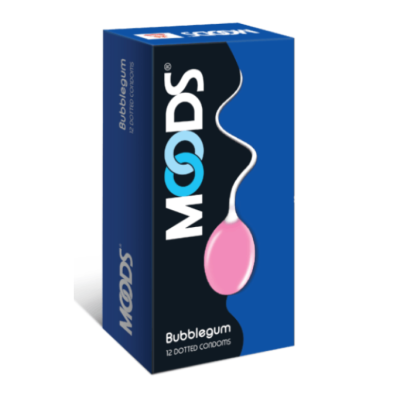 MOODS Bubblegum Flavored Dotted Premium Condom - 12Pcs Pack