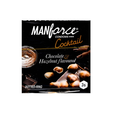 Manforce Cocktail with Dotted Rings Hazelnut & Chocolate Condom - 3Pcs Pack(India)