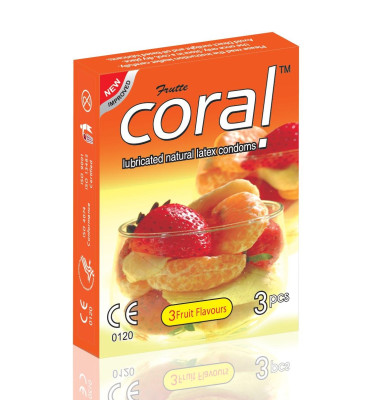 Coral Natural 3 Fruits Flavors Condom - 3pcs Pack