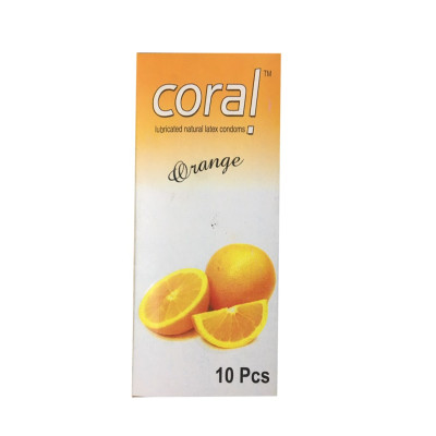 Coral Orange Natural Latex Condom - 10Pcs Pack