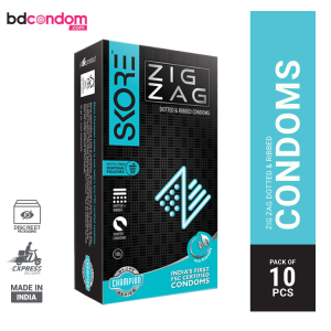 Skore Zig Zag Dotted & Ribbed Primium Condom - 10Pcs Pack(India)