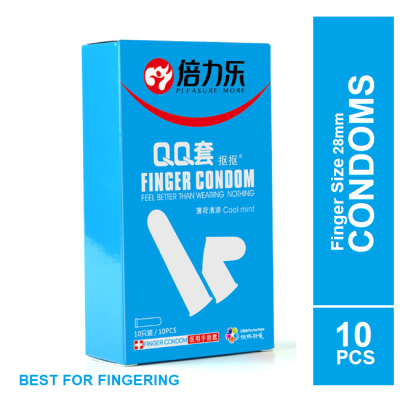 QQ Finger Small Condom Feel Better Than Wearing Nothing (Cool Mint) Condoms - 10pcs Pack