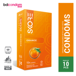 Skore Orange 1500+ Dotted Condom - 10Pcs Pack(India)