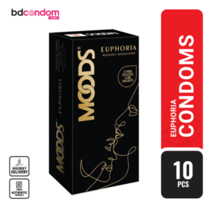 Moods Euphoria Multiple Sensation Dotted, Ribbed, Flared and Scented Condom - 10's Pack (India)