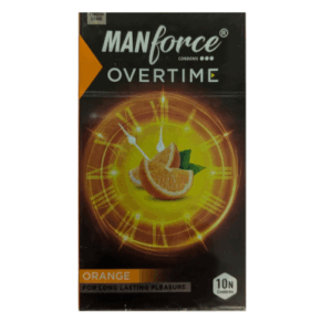 Manforce Overtime Orange Long Lasting Pleasure Condom - 10Pcs Pack(India)
