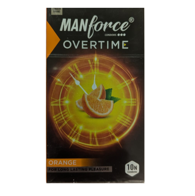 Manforce Overtime Orange Long Lasting Pleasure Condom - 10Pcs Pack(India)