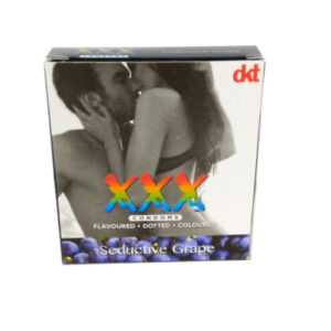 XXX Dotted Grape Flavorured Coloured Condom - 3Pcs Pack