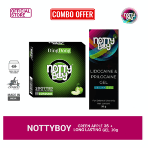 NottyBoy Long Lasting Combo - Nottyboy Gel + Green Apple 3s Extra Thin Condom