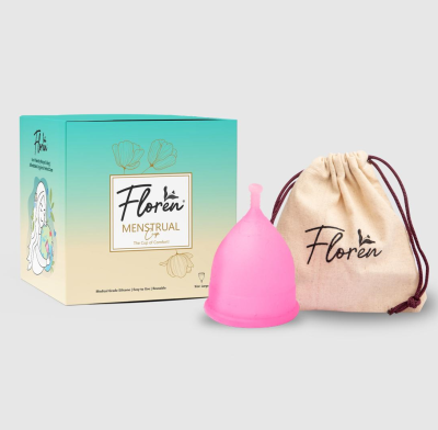 Floren Menstrual Cup Reusable For Women With Pouch Hygiene During Period (Tiny Size)