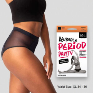 Floren Reusable Period Panty For Women| Leakproof Period Panty | Wide Coverage | Stain free Period Panty | No Need Pads | Washable upto 60 times | (Black) (XL Size 34-36)