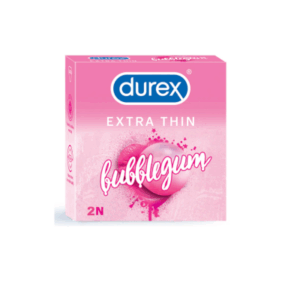 Durex Extra Thin Bubblegum Flavoured Condom - 2Pcs Pack(India)