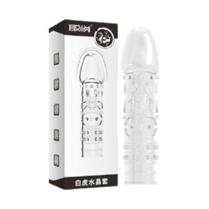 Dragon Crystal Clear Multi Dooted Griped Reuseable Magic Condom for men - Black Box