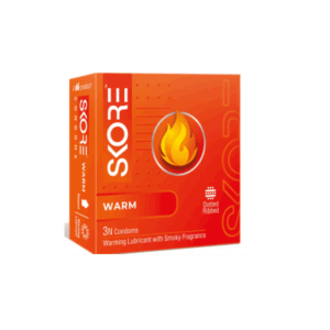 Skore Warm Ribbed & Dotted With Warming Lubricant Condom - 3Pcs Pack(India)