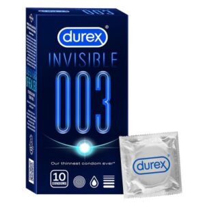 Durex Invisible 003 Superior Ultra Thin Micro Thin Maximum Sensations Condom - 10Pcs Pack